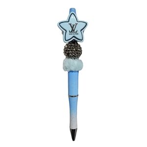 Fashion Fancy Beaded Ballpoint Twist Pen Focal Bead Blue